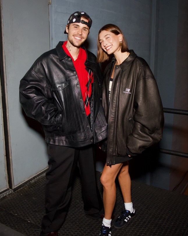 Mandatory Credit: Photo by Diggzy/REX/Shutterstock (14148766a) Justin Bieber and Hailey Bieber were all smiles as they stepped out for a date night to support Victoria Monet in LA on Thursday. The adorable duo wore matching leather jackets as they posed backstage before joining Tori Kelly and Other Celebrity guests to watch the show. Justin and Hailey Bieber Match in Leather Jackets as They Join Tori Kelly to Support Victoria Monet at The 2nd Night of Her Sold Out Jaguar Tour, Los Angeles, USA - 12 Oct 2023
