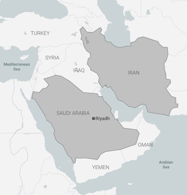 WWE fans call for Night of Champions to be 'cancelled' after Iran strikes Saudi (with Riyadh marked) and Iran,