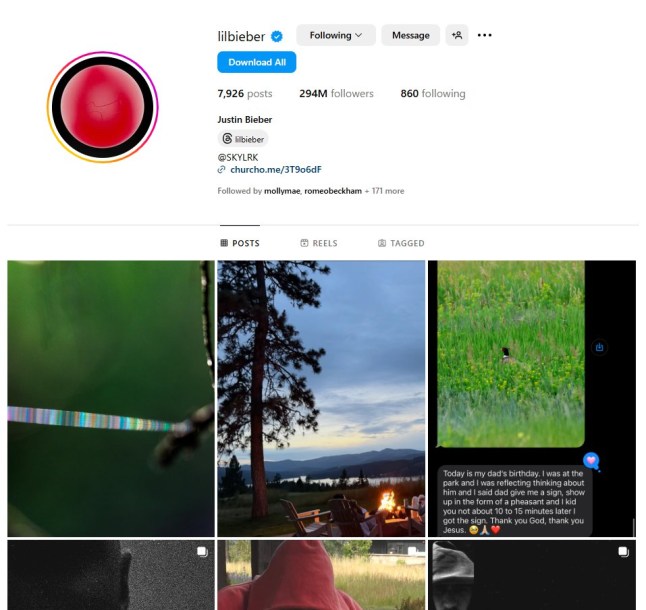 Justin Bieber Instagram