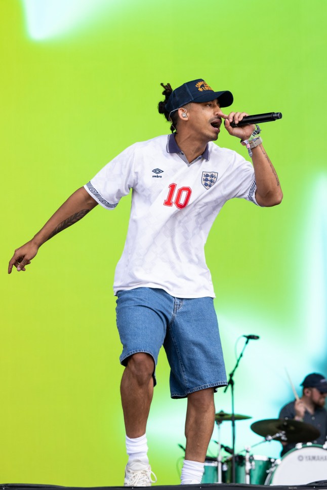 GLASTONBURY, ENGLAND - JUNE 27: Jordan Stephens of Rizzle Kicks performs on The Other Stage during day three of Glastonbury festival 2025 at Worthy Farm, Pilton on June 27, 2025 in Glastonbury, England. Established by Michael Eavis in 1970, Glastonbury has grown into the UK's largest music festival, drawing over 200,000 fans to enjoy performances across more than 100 stages. In 2026, the festival will take a fallow year, a planned pause to allow the Worthy Farm site time to rest and recover. (Photo by Harry Durrant/Getty Images)