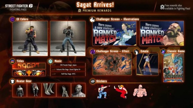 Sagat battle pass Street Fighter 6
