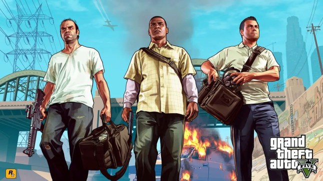 GTA 5 key art of the three main characters