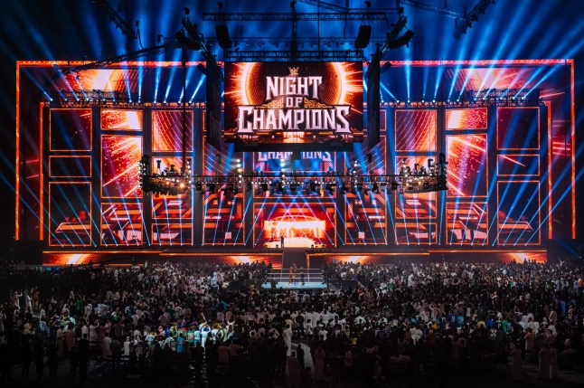 RIYADH, SAUDI ARABIA - JUNE 28: (EDITOR???S NOTE: This image has been retouched) An arena scene during Night Of Champions at Kingdom Arena on June 28, 2025 in Riyadh, Saudi Arabia. (Photo by Joe Maher/WWE via Getty Images)