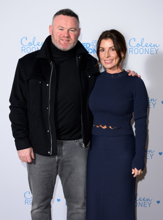 LONDON, ENGLAND - JANUARY 16: Wayne Rooney and Coleen Rooney attend the launch of Coleen Rooney x Applied Nutrition Wellness Range at White City House on January 16, 2025 in London, England. (Photo by Karwai Tang/WireImage)