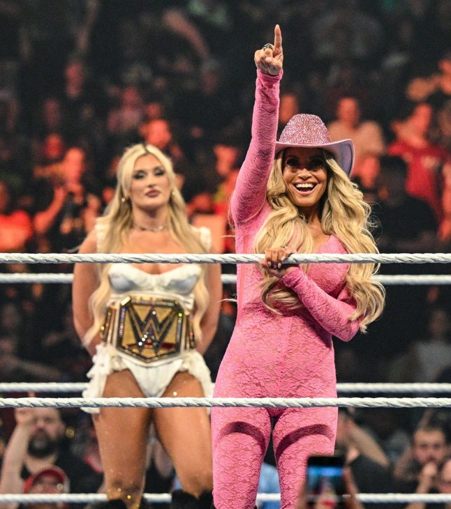 PITTSBURGH, PENNSYLVANIA - JULY 4: Trish Stratus enters the ring during SmackDown at PPG PAINTS Arena on July 4, 2025 in Pittsburgh, Pennsylvania. (Photo by Michael Marques/WWE via Getty Images)