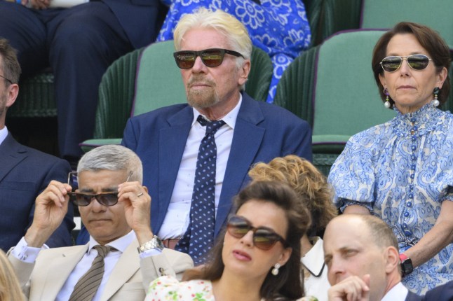 LONDON, UNITED KINGDOM - JULY 13: Sir Richard Branson watches tennis from the Royal Box during day fourteen of the 2025 Wimbledon Championships at The All England Lawn Tennis and Croquet Club in Wimbledon on July 13, 2025, in London, United Kingdom. (Photo by Ray Tang/Anadolu via Getty Images)