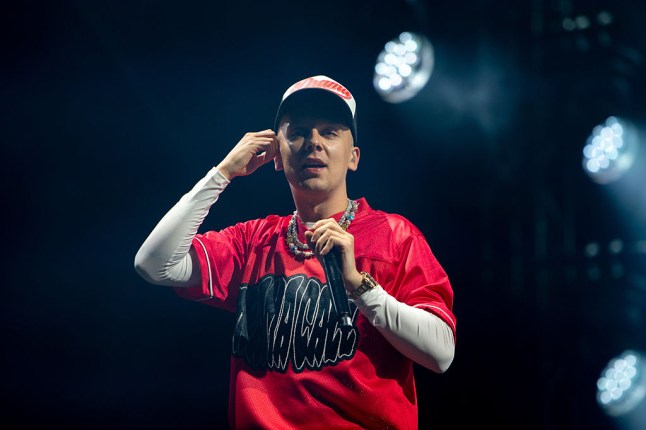 Aitch performing on stage at BBC Radio 1's Big Weekend in May 2025.