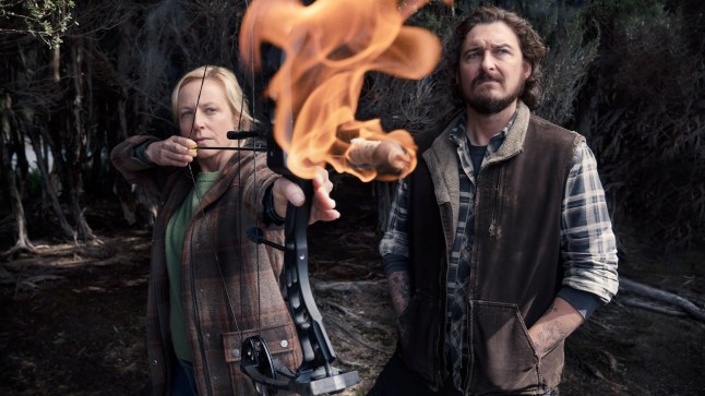 From Archipelago Productions and Fremantle. The Bay Of Fires: SR1: Ep8 on ITVX Pictured: Stella [Marta Dusseldorp] and Jerimiah [Toby Leonard Moore]. This photograph is (C) Archipelago Productions/Fremantle and can only be reproduced for editorial purposes directly in connection with the programme or event mentioned above, or ITV plc. This photograph must not be manipulated [excluding basic cropping] in a manner which alters the visual appearance of the person photographed deemed detrimental or inappropriate by ITV plc Picture Desk. This photograph must not be syndicated to any other company, publication or website, or permanently archived, without the express written permission of ITV Picture Desk. Full Terms and conditions are available on the website www.itv.com/presscentre/itvpictures/terms