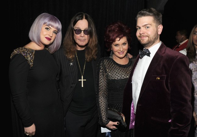 LOS ANGELES, CA - JANUARY 26: Kelly Osbourne, Ozzy Osbourne, Sharon Osbourne and Jack Osbourne attend the 56th GRAMMY Awards at Staples Center on January 26, 2014 in Los Angeles, California. (Photo by Kevin Mazur/WireImage)