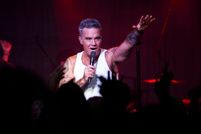 Mandatory Credit: Photo by Dave Hogan/Hogan Media/Shutterstock (15524822p) Robbie Williams Robbie Williams in concert - Long 90's at Dingwalls, Camden, London, UK - 09 Oct 2025