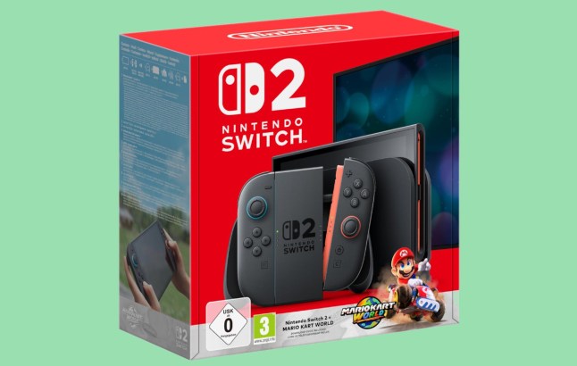 A screenshot of the Nintendo Switch 2 Mario Kart World bundle
