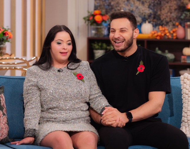 Editorial use only Mandatory Credit: Photo by Ken McKay/ITV/Shutterstock (15631277k) Ellie Goldstein, Vito Coppola 'This Morning' TV show, London, UK - 29 Oct 2025