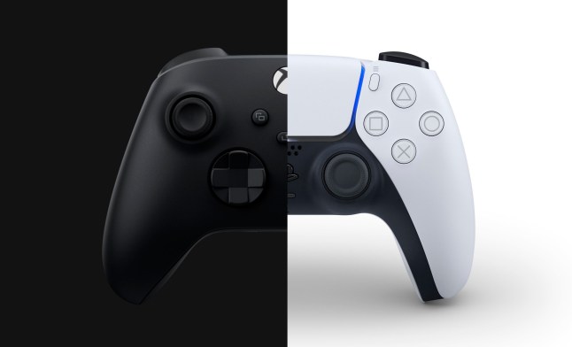 PlayStation 5 and Xbox Series X controllers
