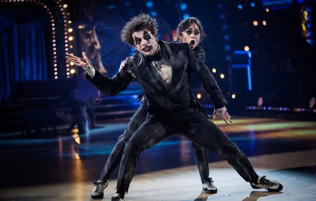 For use in UK, Ireland or Benelux countries only BBC handout photo of Lewis Cope & Katya Jones during Saturday's Strictly Come Dancing show on BBC1. Picture date: Saturday November 1, 2025. PA Photo. Photo credit should read: Guy Levy/BBC/PA Wire NOTE TO EDITORS: Not for use more than 21 days after issue. You may use this picture without charge only for the purpose of publicising or reporting on current BBC programming, personnel or other BBC output or activity within 21 days of issue. Any use after that time MUST be cleared through BBC Picture Publicity. Please credit the image to the BBC and any named photographer or independent programme maker, as described in the caption.