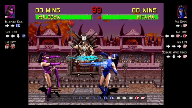 Mortal Kombat: Legacy Kollection screenshot of Mortal Kombat 2 with moves shown onscreen