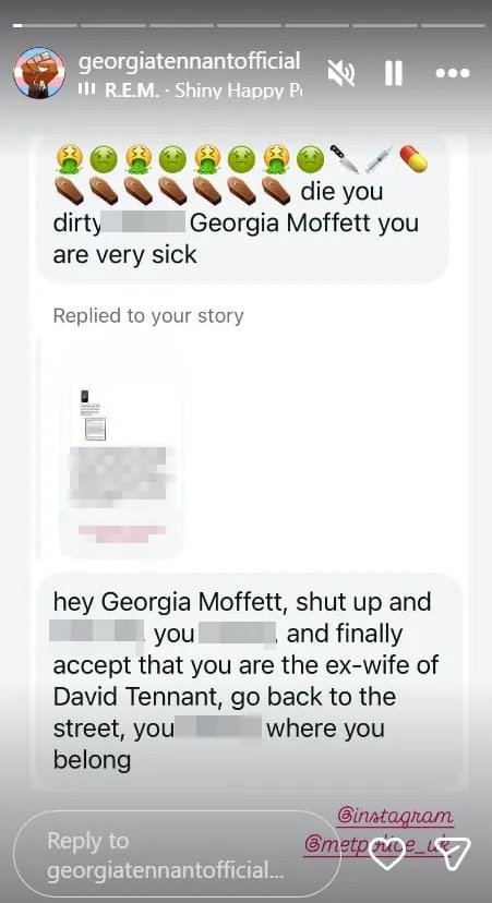 David Tennant?s wife Georgia issues plea to police after receiving death threats Instagram