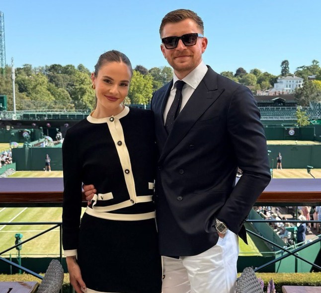 Holly Ramsay and Adam Peaty posing together