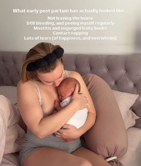 Alice Liveing holding her baby