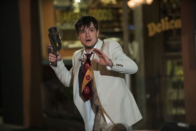 No Merchandising. Editorial Use Only. No Book Cover Usage. Mandatory Credit: Photo by Ashley Hutcheson/Everett/Shutterstock (14376196t) FUTURE MAN, Josh Hutcherson, 'Pilot', (Season 1, ep. 101, airs Nov. 14, 2017). photo: Brandon Hickman / ?Hulu / Courtesy: Everett Collection Future Man - 14 Nov 2017