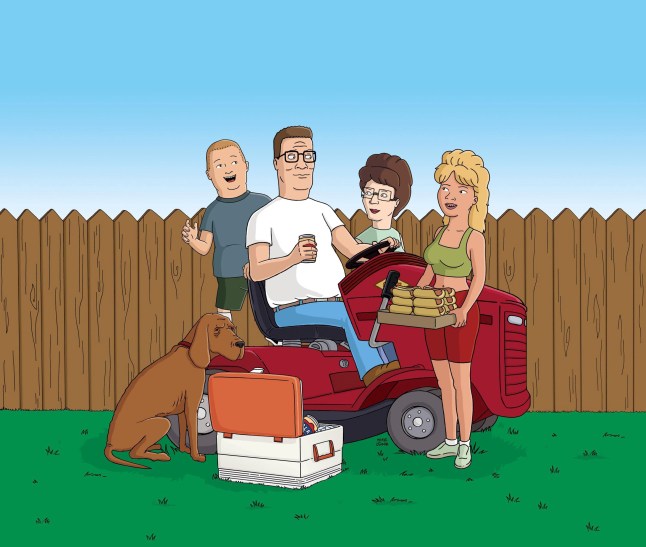 Editorial use only Mandatory Credit: Photo by 20thC.Fox/Everett/Shutterstock (424806d) 'KING OF THE HILL' Ladybird (the dog), Bobby Hill, Hank Hill, Peggy Hill, Luanne Platter, (Season 10) 1997- VARIOUS TV STILLS