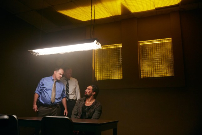 Editorial use only. No book cover usage. Mandatory Credit: Photo by Sundance Film/Everett/Shutterstock (4619095j) The Red Road, l-r: Griff Furst, Antoni Corone, Jason Momoa in 'Gifts' (Season 2, Episode 1, aired April 2, 2015). 'The Red Road' TV series - Apr 2015