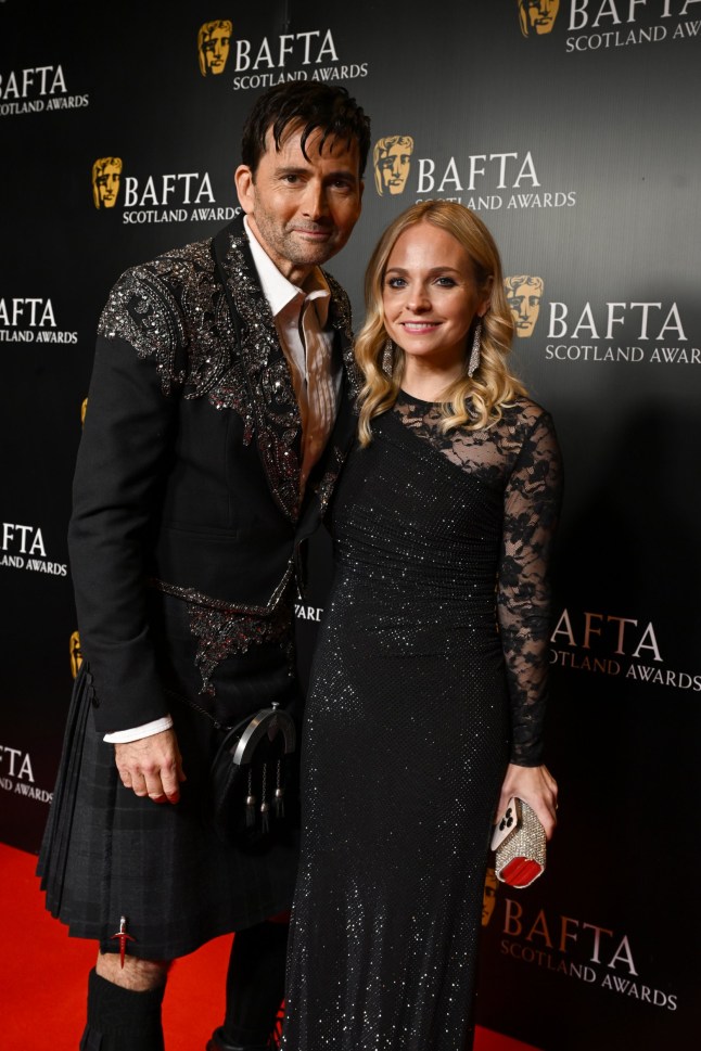 GLASGOW, SCOTLAND - NOVEMBER 16: David Tennant and Georgia Moffett attend the 2025 BAFTA Scotland Awards held at DoubleTree by Hilton Glasgow Central on November 16, 2025 in Glasgow, Scotland. (Photo by Jeff Spicer/BAFTA/Getty Images for BAFTA)