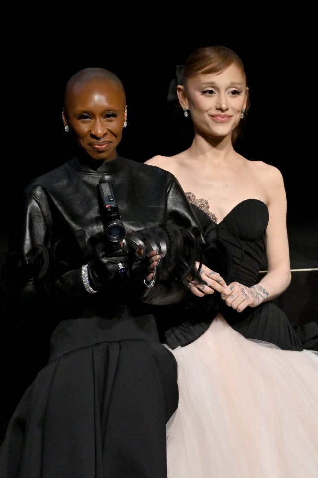 NEW YORK, NEW YORK - NOVEMBER 17: (L-R) Cynthia Erivo and Ariana Grande attend as Universal Pictures proudly presents the WICKED FOR GOOD US Premiere on November 17, 2025 in New York City. (Photo by Roy Rochlin/Getty Images for Universal Pictures)