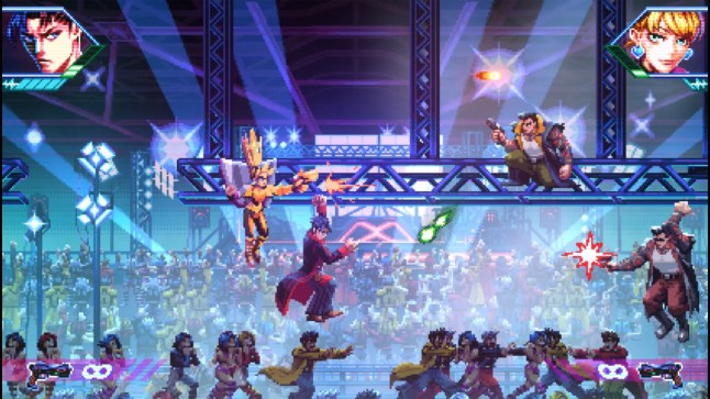 Neon Inferno screensht of a gunfight in a nightclub