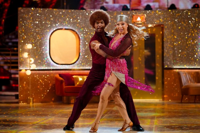 For use in UK, Ireland or Benelux countries only BBC handout photo of Alex Kingston and Johannes Radebe during their appearance on the live show on Saturday for BBC1's Strictly Come Dancing. Picture date: Saturday November 29, 2025. PA Photo. Photo credit should read: Kieron McCarron/BBC/PA Wire NOTE TO EDITORS: Not for use more than 21 days after issue. You may use this picture without charge only for the purpose of publicising or reporting on current BBC programming, personnel or other BBC output or activity within 21 days of issue. Any use after that time MUST be cleared through BBC Picture Publicity. Please credit the image to the BBC and any named photographer or independent programme maker, as described in the caption.