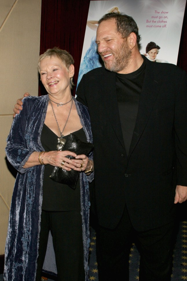 Actress Dame Judi Dench and Harvey Weinstein attend a special screening for The Weinstein Company's Mrs. Henderson November 28, 2005 in New York City. (Photo by Scott Wintrow/Getty Images)