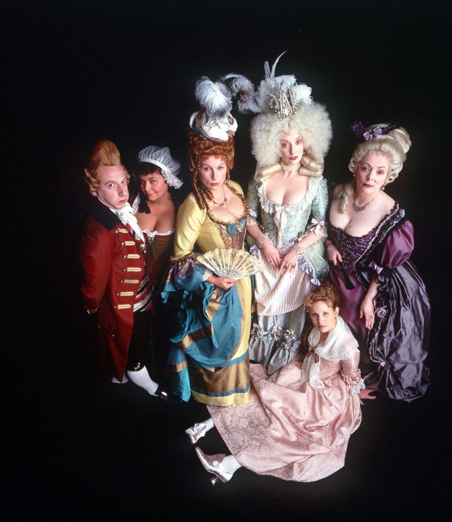 SHOWBIZ BBC/Cake...(L-R) Bouffant (Adrian Scarborough), Lisette (Dawn French), Colombine (Jennifer Saunders), Marie Antoinette (Elizabeth Berrington), Madame de Plonge (Alison Steadman), Evelyn de Plonge (Lucy Punch) in 'Let Them Eat Cake' one of the highlights of the recently announced BBC ONE Autumn season for 1999. Well-loved comedy duo Dawn French and Jennifer Saunders will star in their first sitcom together on BBC1 this Autumn. Well-loved comedy duo Dawn French and Jennifer Saunders will star in their first sitcom together on BBC1 this Autumn. They will appear together in Let Them Eat Cake, a romp written by Peter Learmouth, described as murder, scandal and lots of rumpo involving mad aristocrats in the court of Louis XVI. See PA story SHOWBIZ BBC. PA Photos: (C) BBC TX: BBC ONE AUTUMN SEASON 1999 WARNING: This copyright image may be used only to publicise current BBC programmes or other BBC output. Any other use whatsoever without specific prior approval from the BBC may result in legal action. ...A