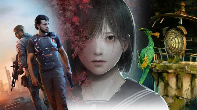 Collage of artwork for Silent Hill f, Keeper, and MindsEye