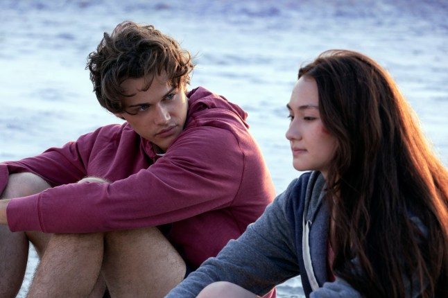 Christopher Briney, left, and Lola Tung as Conrad and Belly in a scene from the series The Summer I Turned Pretty