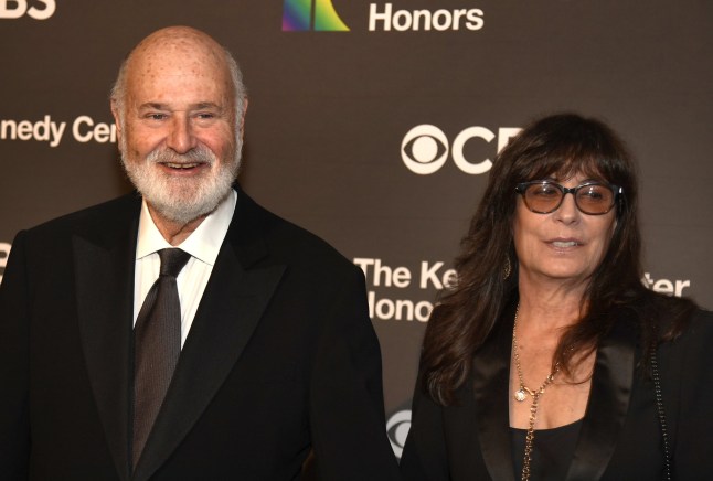 Mandatory Credit: Photo by Mike Rob Reiner and his wife Michele Singer pose for photographers as they arrive for the 2023 Kennedy Center Honors