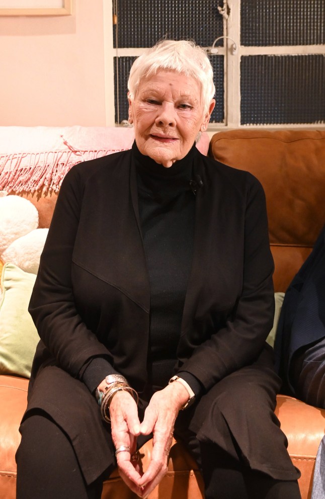 LONDON, ENGLAND - NOVEMBER 17: Dame Judi Dench poses backstage at 'A Marvellous Party' celebrating 125 years of No??l Coward at The Prince of Wales Theatre on November 17, 2024 in London, England. (Photo by Alan Chapman/Dave Benett/Getty Images)