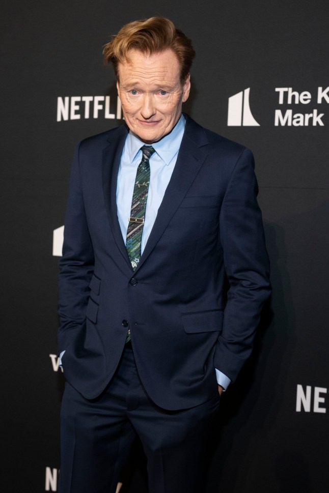 Conan O'Brien arrives at the 25th Annual Mark Twain Prize for American Humor Celebrating Conan O'Brien, Sunday, March 23, 2025, at the Kennedy Center for the Performing Arts in Washington. (AP Photo/Kevin Wolf)