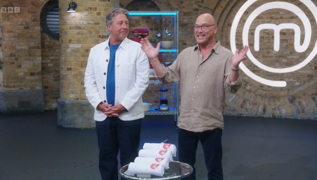 John Torode and Gregg Wallace return in new series of Masterchef Episode 1 Series 21. Filming took place before the presenters were sacked and BBC has decided to air the show CREDIT BBC