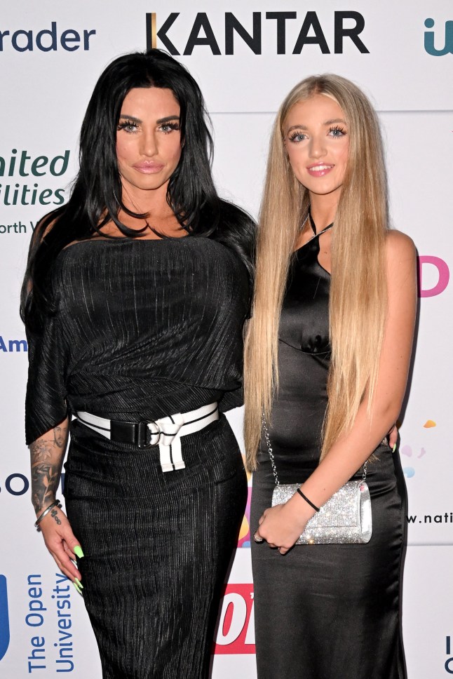 LIVERPOOL, ENGLAND - SEPTEMBER 15: Katie Price and Princess Andre attend the The National Diversity Awards 2023 at Liverpool Cathedral on September 15, 2023 in Liverpool, England. (Photo by Anthony Devlin/Getty Images)