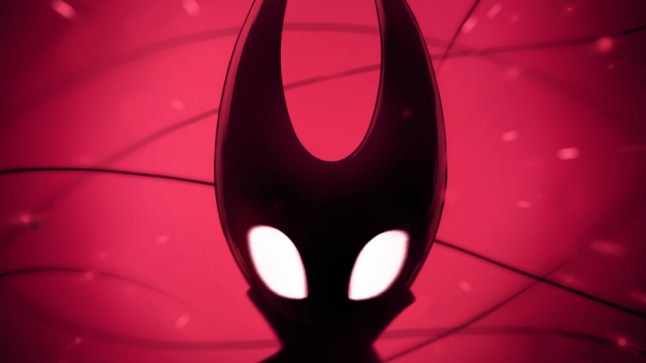 Hollow Knight Silksong Hornet silhouetted against red background