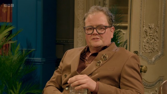 Alan Carr Sweating on Traitors Credit BBC Grab from iPlayer