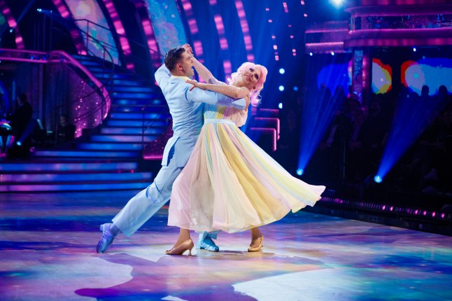 For use in UK, Ireland or Benelux countries only BBC handout photo of La Voix and Aljaz Skorjanec, during their appearance on the live show of Saturday's Strictly Come Dancing show on BBC1. Picture date: Saturday November 8, 2025. PA Photo. Photo credit should read: Guy Levy/BBC/PA Wire NOTE TO EDITORS: Not for use more than 21 days after issue. You may use this picture without charge only for the purpose of publicising or reporting on current BBC programming, personnel or other BBC output or activity within 21 days of issue. Any use after that time MUST be cleared through BBC Picture Publicity. Please credit the image to the BBC and any named photographer or independent programme maker, as described in the caption.