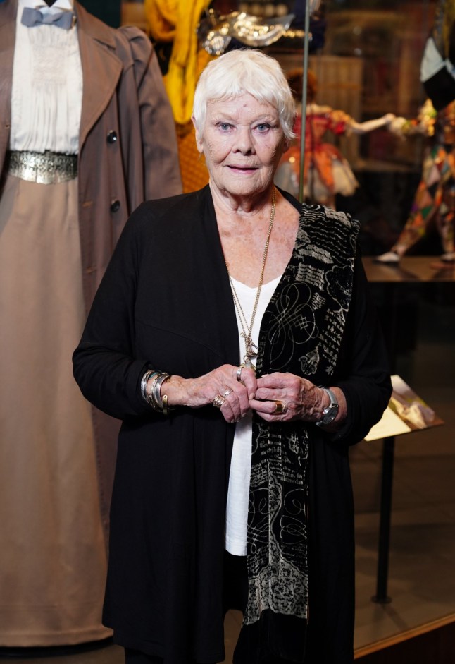 Dame Judi Dench attends the unveiling of A Room With A View permanent costume display, bequeathed to the V&A by the Oscar and BAFTA award winning costume designer John Bright, at the Victoria and Albert Museum, London. Picture date: Tuesday November 4, 2025. PA Photo. Photo credit should read: Ian West/PA Wire