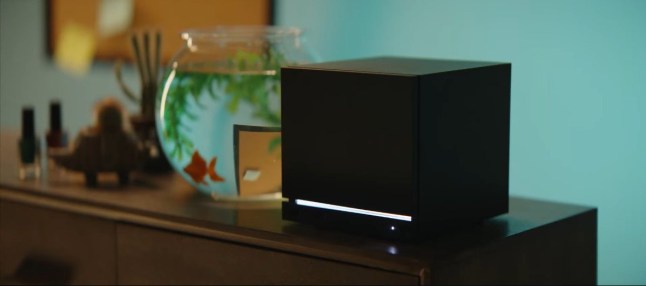 Steam Machine sitting next to a fish bowl