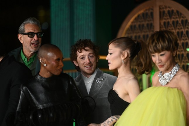 Mandatory Credit: Photo by Erik Pendzich/Shutterstock (15834784u) Jeff Goldblum, Cynthia Erivo, Ethan Slater, Ariana Grande and Michelle Yeoh Universal Pictures' 'Wicked For Good' Film Premiere, New York, USA - 17 Nov 2025