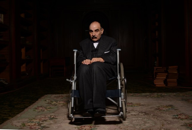 Editorial use only Mandatory Credit: Photo by ITV/Shutterstock (3555394bu) David Suchet 'Poirot' Curtain : Poirot's Last Case. TV Programme. - 13 Nov 2013 An ailing Poirot returns to Styles with Hastings nearly three decades after solving their first mystery together there in order to prevent an unscrupulous and ingenious serial killer from claiming more victims.