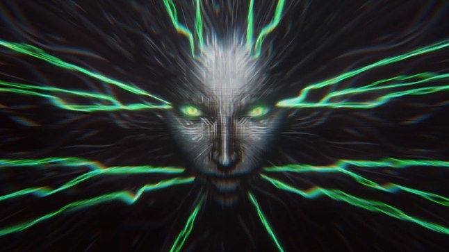 System Shock 2 key art of Shodan AI face