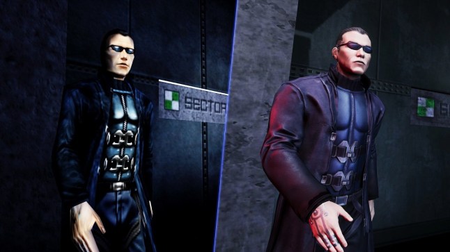 Deus Ex side by side comparison of main character in original and remaster