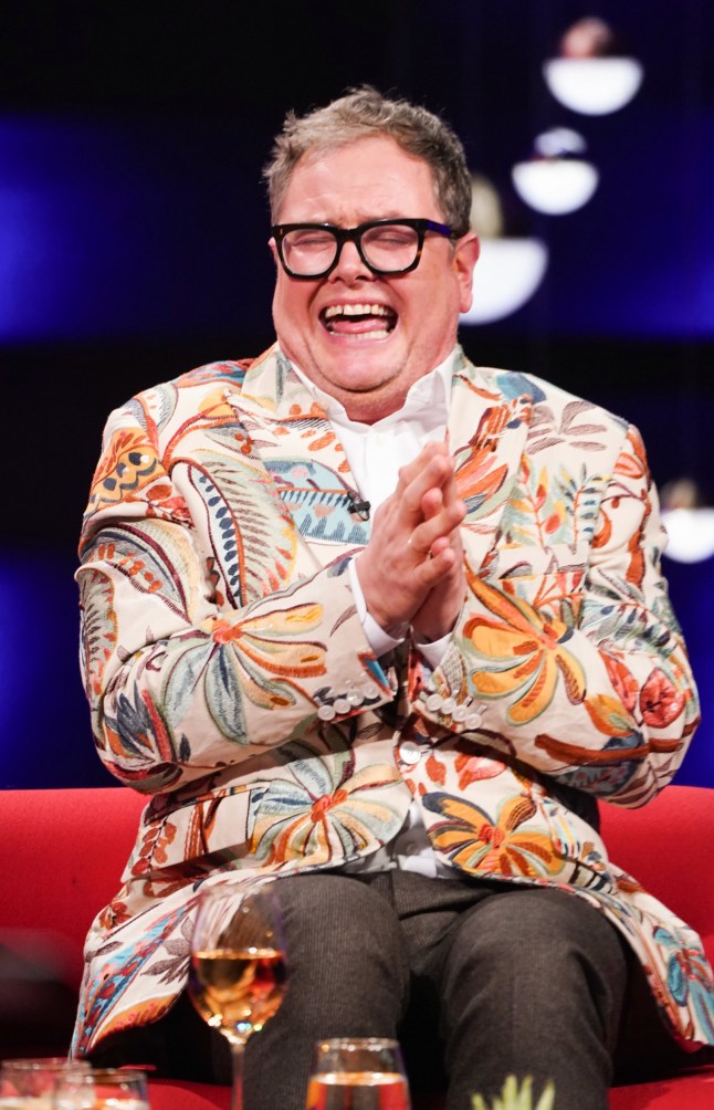 EDITORIAL USE ONLY Alan Carr during filming for the Graham Norton Show, at BBC Studioworks 6 Television Centre, Wood Lane, London, to be aired on BBC One on Friday evening. Picture date: Thursday December 4, 2025. PA Photo. Photo credit should read: Ian West/PA Media Assignments