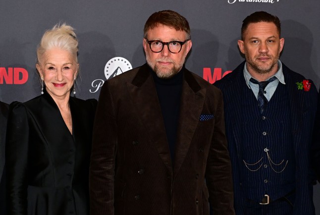 Mandatory Credit: Photo by Anthony Harvey/Shutterstock (15216215el) Helen Mirren, Guy Ritchie and Tom Hardy 'MobLand' TV Series premiere, London, UK - 27 Mar 2025