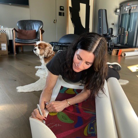 Exciting news! The cast has teamed up with @soundwaves_art and artist Tim Wakefield for a very special collection of artwork this holiday season. Tim has transformed the actual soundwaves of the Friends theme song into these beautiful designs each inspired by a different character, and each cast member has autographed their own small run of artworks. And in collaboration with the estate of @mattyperry4 we have produced a very limited edition of artworks embossed with Matthew's official signature. All profits will be supporting charities chosen by the cast, including the @MatthewPerryFoundation and their work helping those struggling with the disease of addiction. Link in bio to get one.